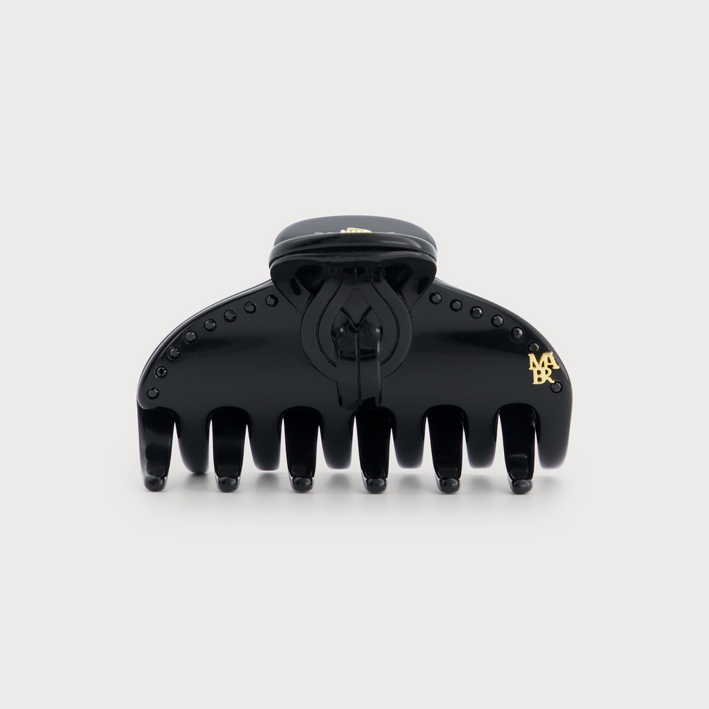 Pince S accessoire de cheveux confectionnée en France auprès d'artisans luxe finitions Knot couleur Noire
