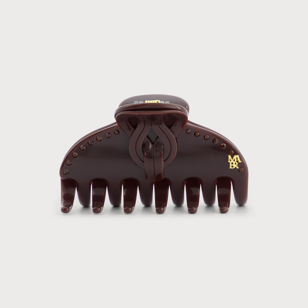 Pince S accessoire de cheveux confectionnée en France auprès d'artisans luxe finitions Knot couleur Bordeaux