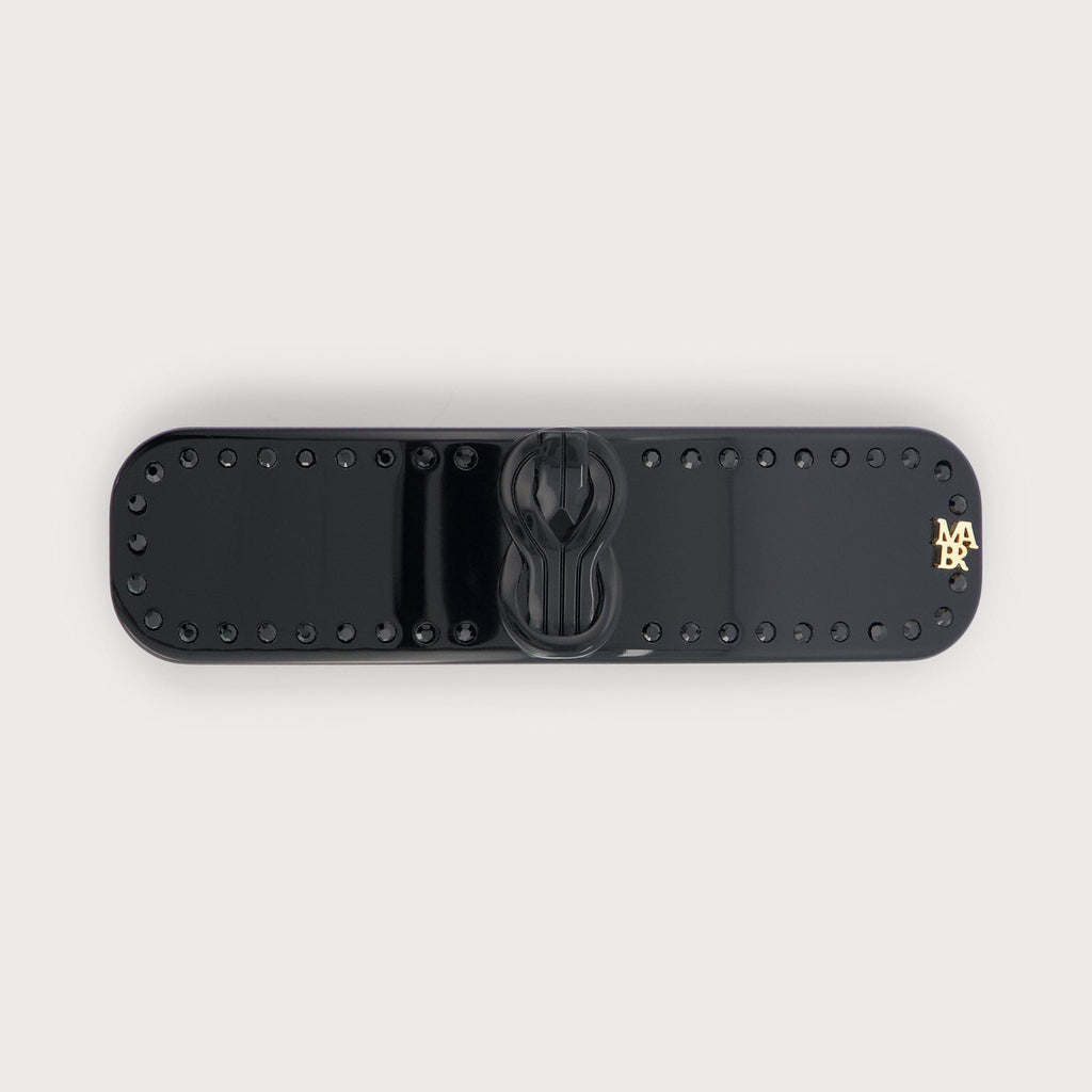 Barrette Fine à cheveux confectionnée en France auprès d'artisans luxe finitions Knot couleur Noire