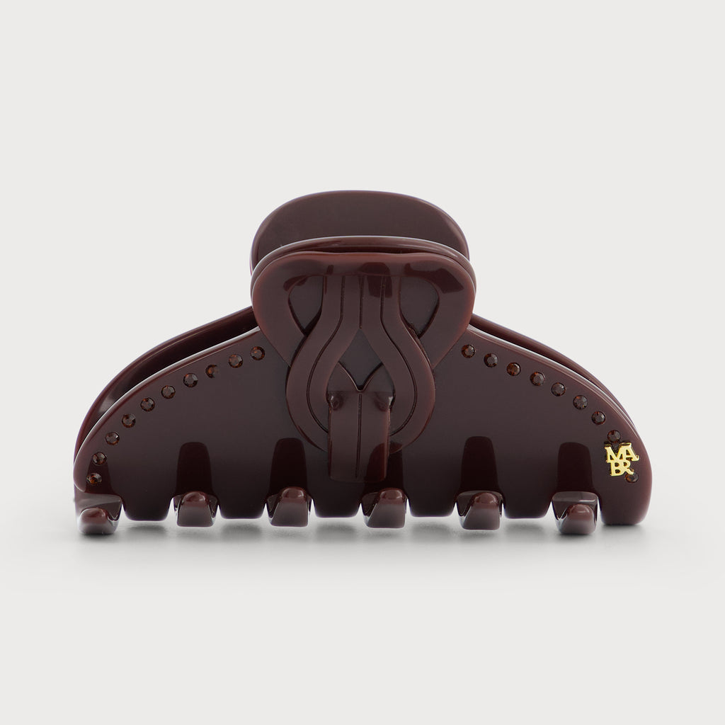 Pince à cheveux confectionnée en France auprès d'artisans luxe finitions Knot couleur Lie de Vin