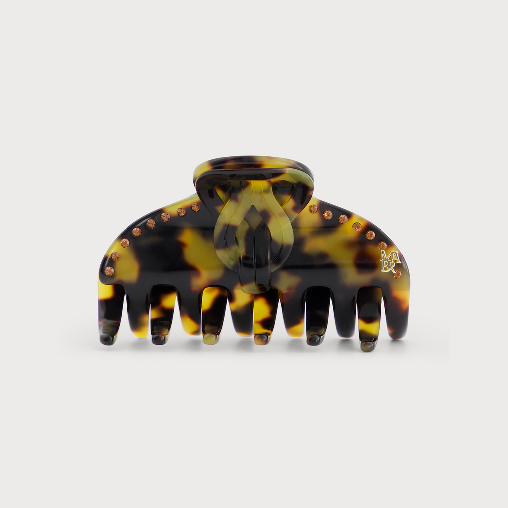 Pince S accessoire de cheveux confectionnée en France auprès d'artisans luxe finitions Knot couleur Ecaille de tortue