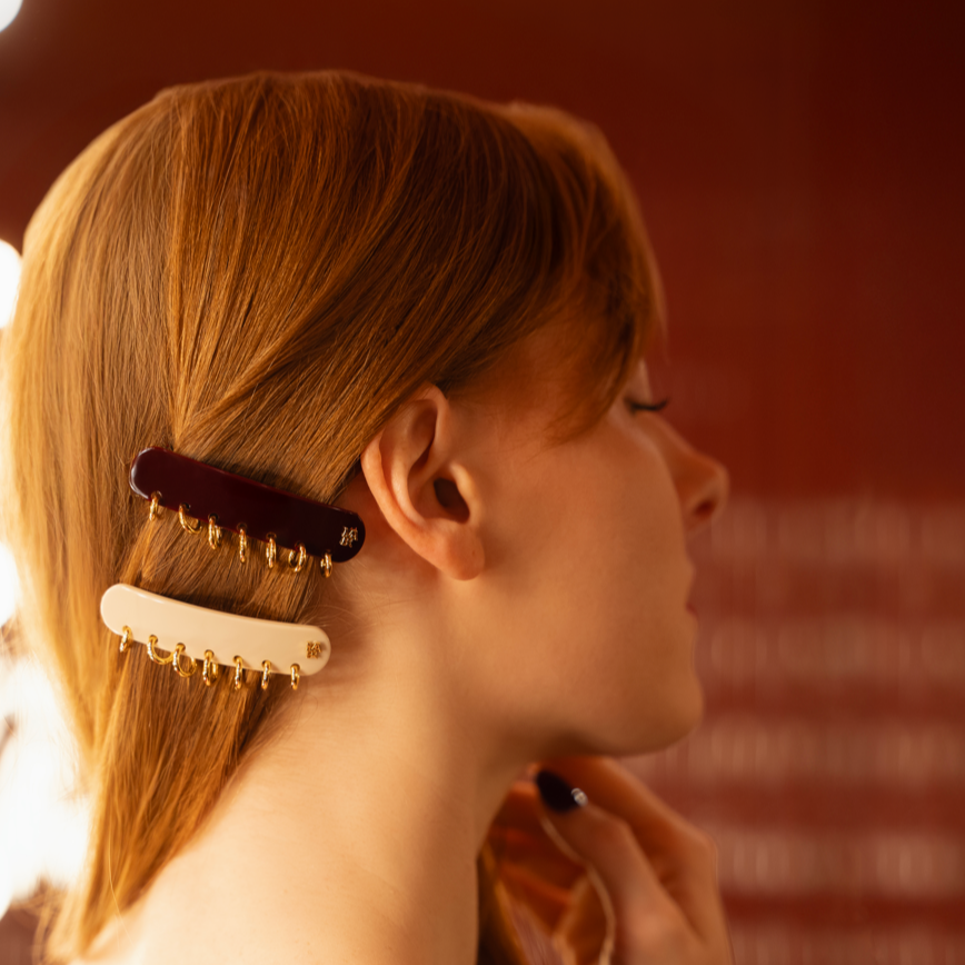 barrette accessoire cheveux luxe nude pink mannequin
