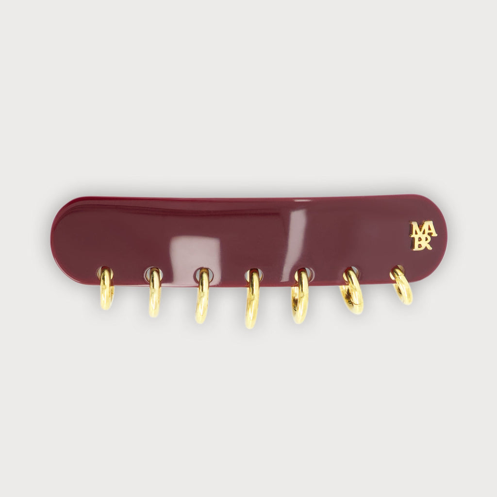 barrette accessoire cheveux luxe rouge cabaret