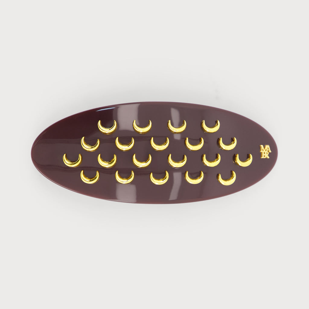 barrette cheveux de luxe Moon bordeaux