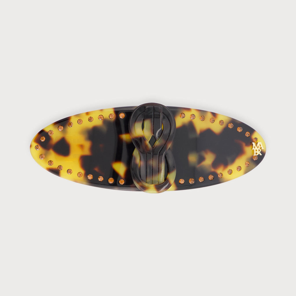 Barette à cheveux confectionnée en France auprès d'artisans luxe finitions Knot couleur Ecaille