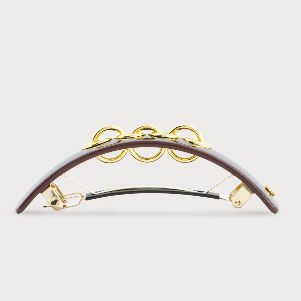 barrette_large_Eyelets_accessoire_cheveux_luxe bordeaux profil