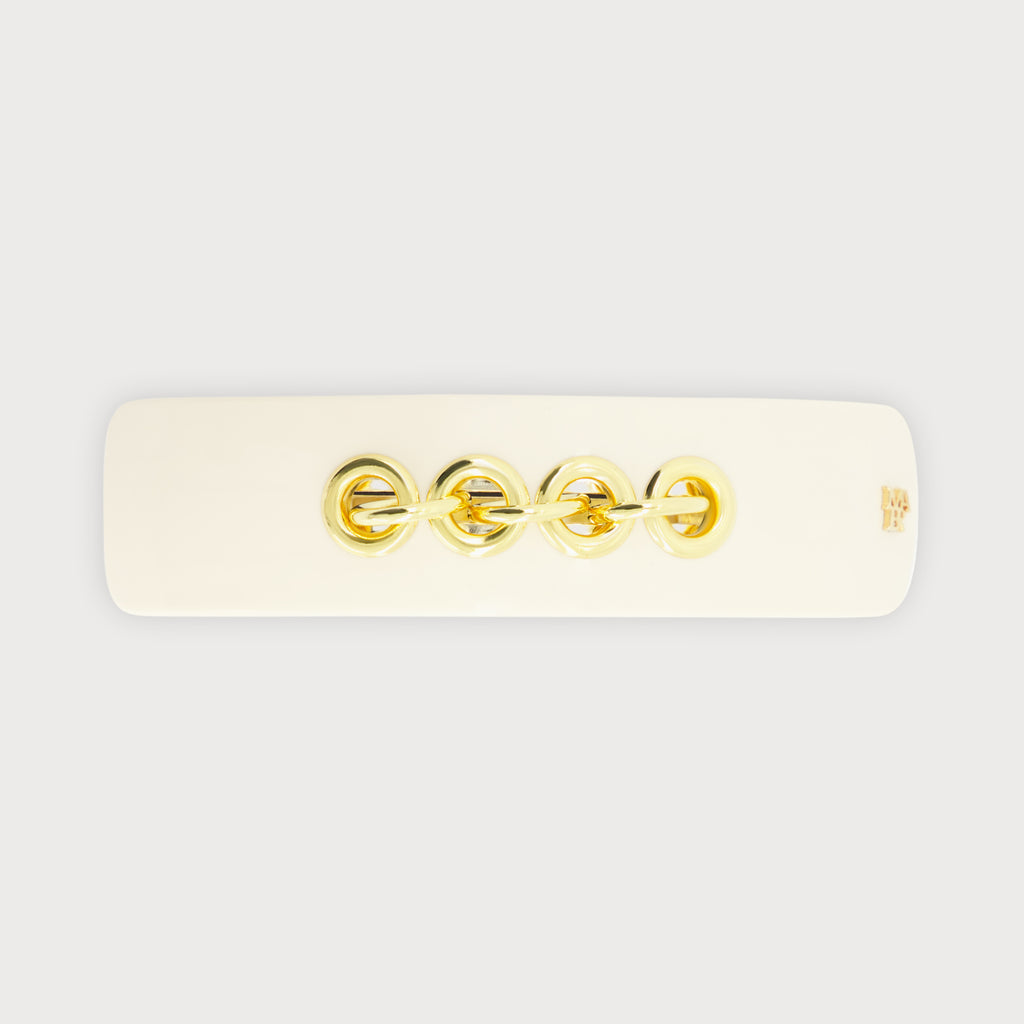 barrette large Eyelets accessoire cheveux luxe ivoire