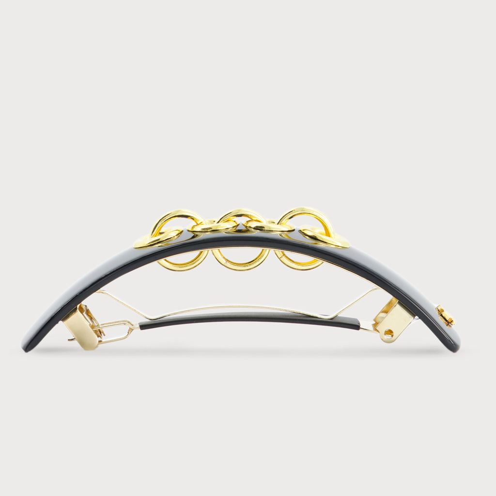 barrette_large_Eyelets_accessoire_cheveux_luxe noir profil