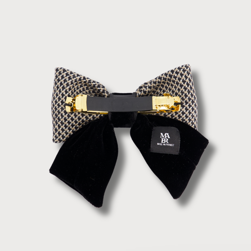 Barrette noeud à cheveux betty finition haute couture made in france betty