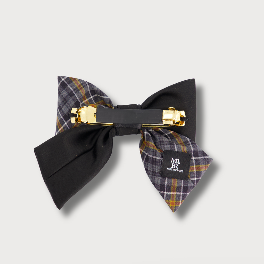 Barrette noeud à cheveux made in france pour coiffure chic vue de dos