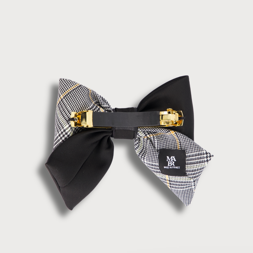 Barrette noeud à cheveux vue de dos made in france finitions haute couture