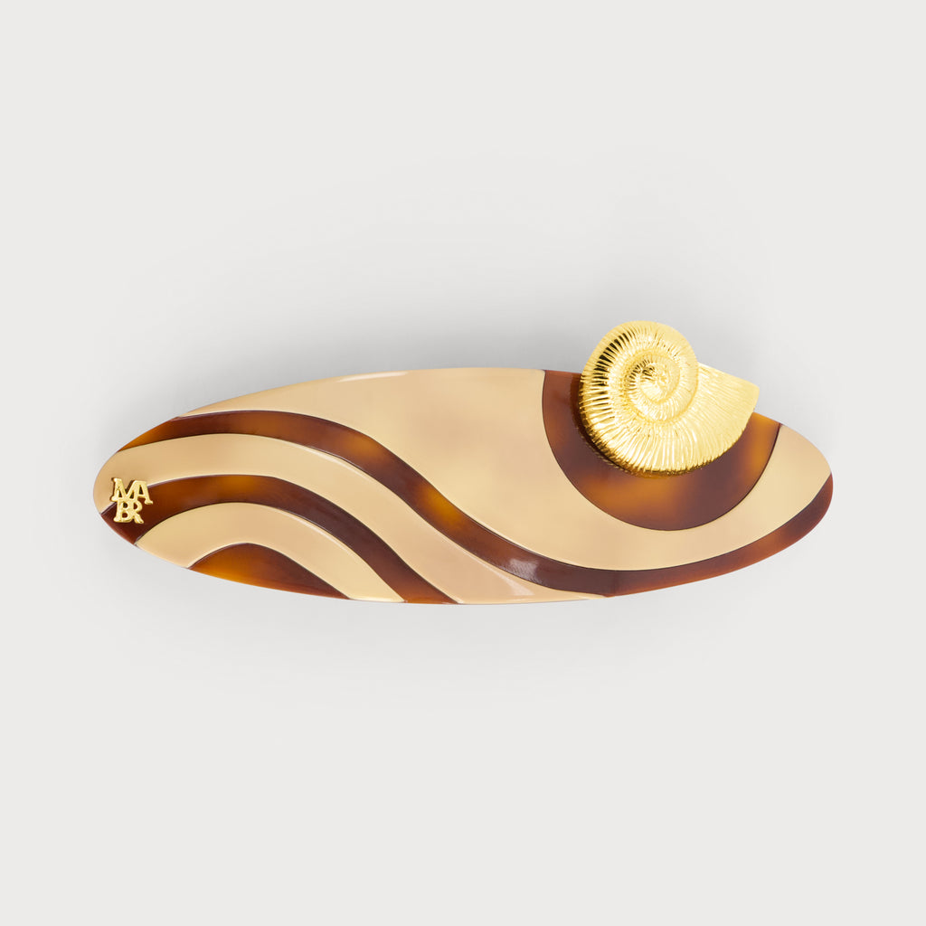 barrette ovale shell accessoire cheveux luxe  