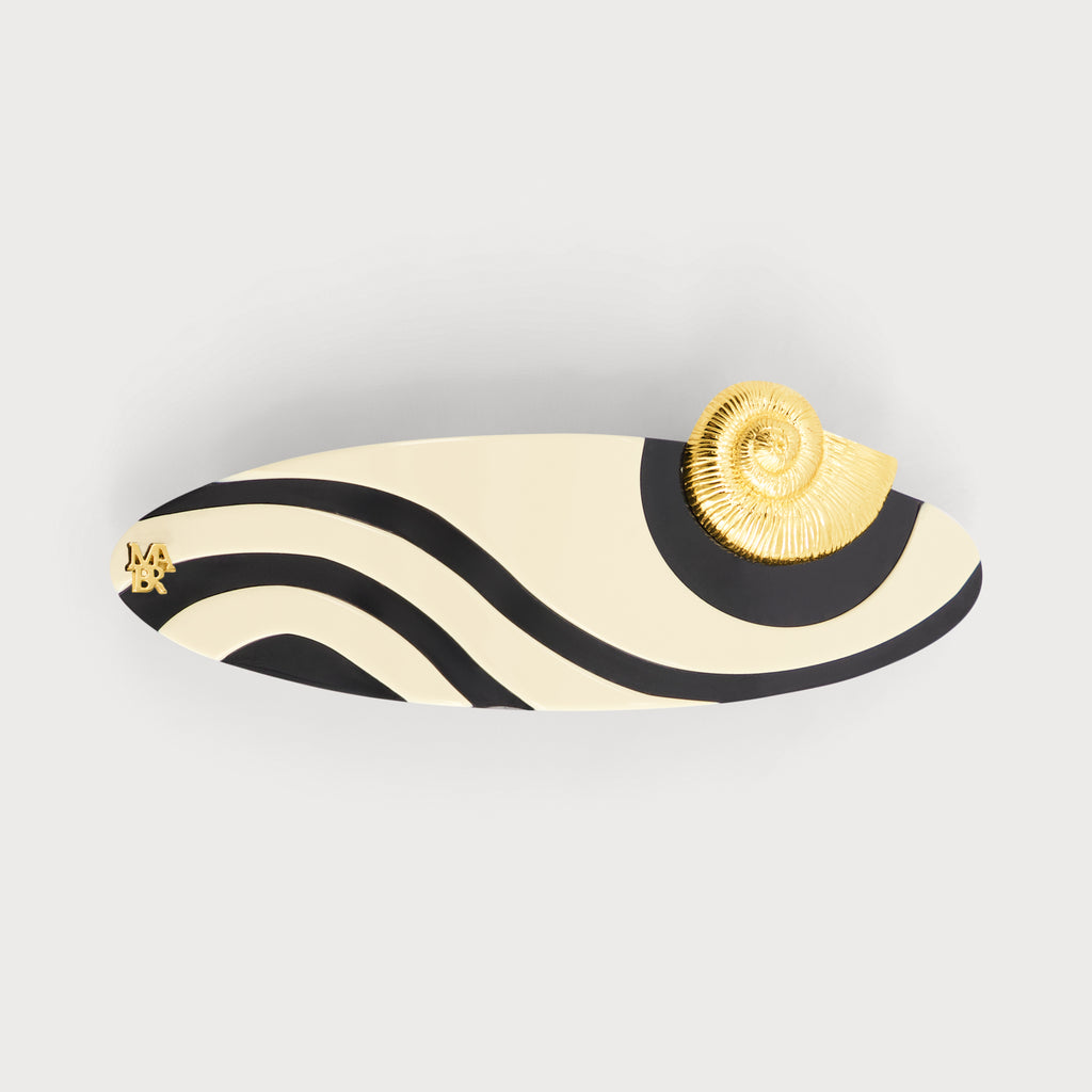 barrette ovale shell accessoire cheveux luxe  3
