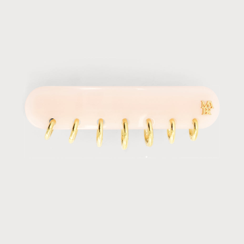 Barrette Fine à cheveux confectionnée en France auprès d'artisans luxe finitions Piercing couleur rose