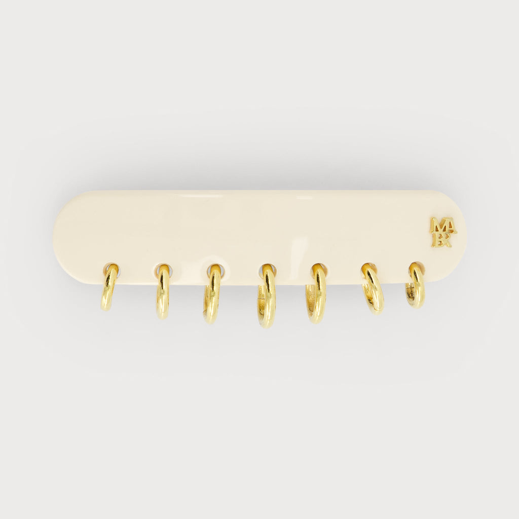 Barrette Fine à cheveux confectionnée en France auprès d'artisans luxe finitions Piercing couleur Beige