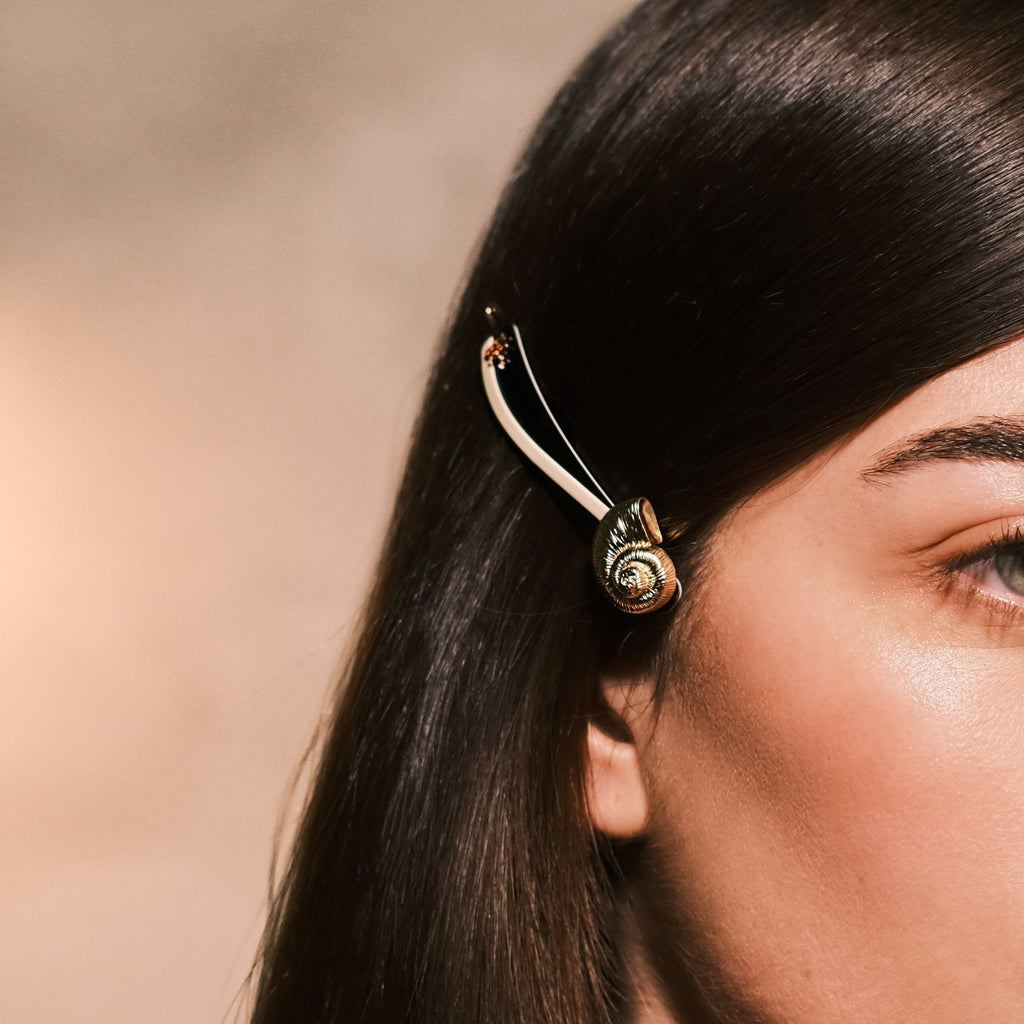 barrette shell accessoire cheveux luxe coiffure chic