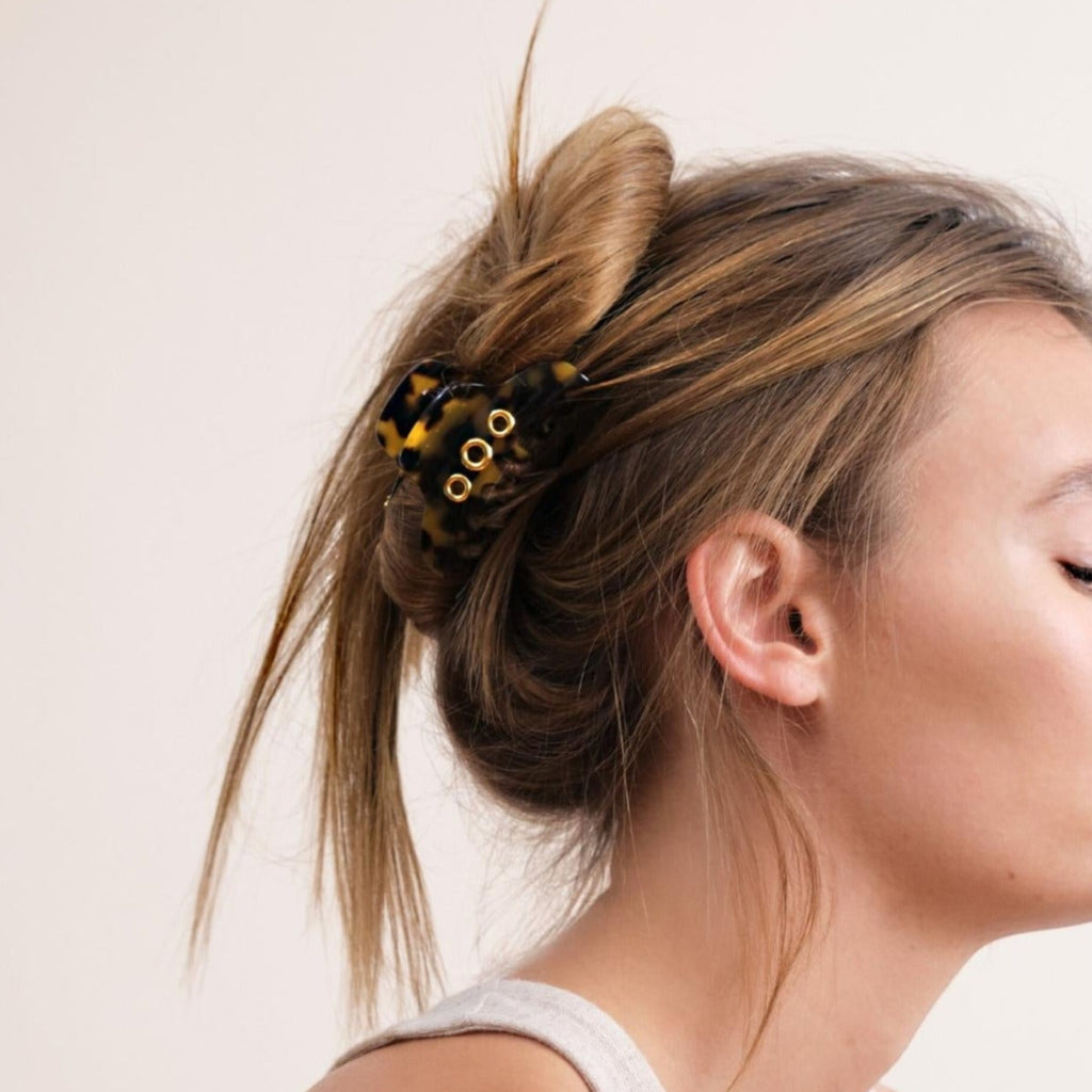 pince eyelets only accessoire cheveux luxe coiffure messy bun chic made in france