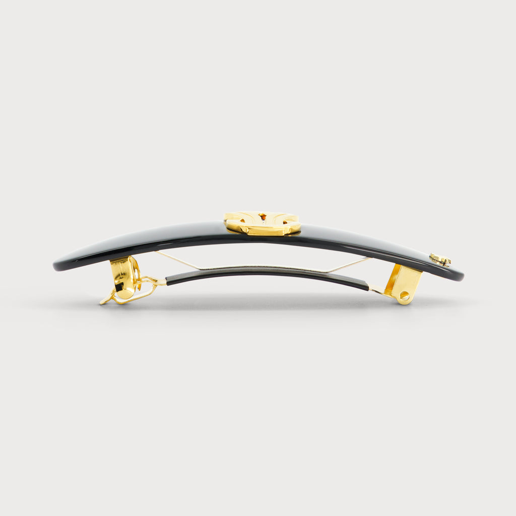 knotovnoir-top-tiff-1  4480 × 4480 px  barrette cheveux luxe knot or ovale laiton doré vue de profil noir