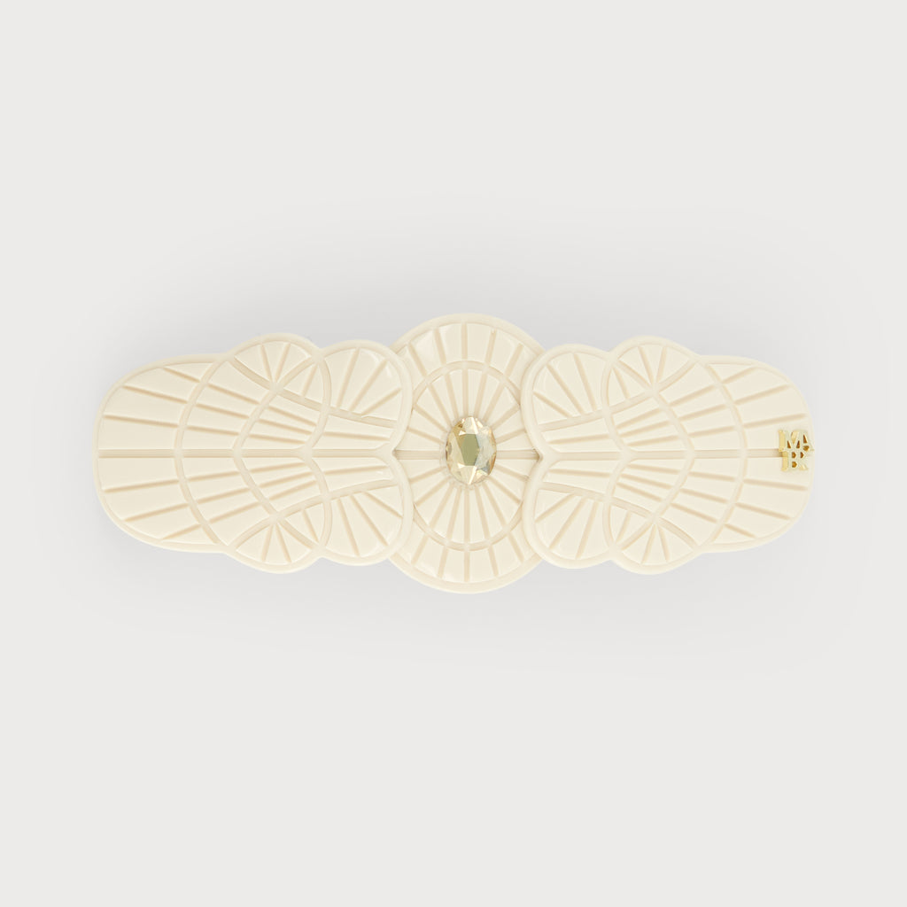 Barrette cheveux motif Lace confectionnée par des artisans français luxe couleur ivoire