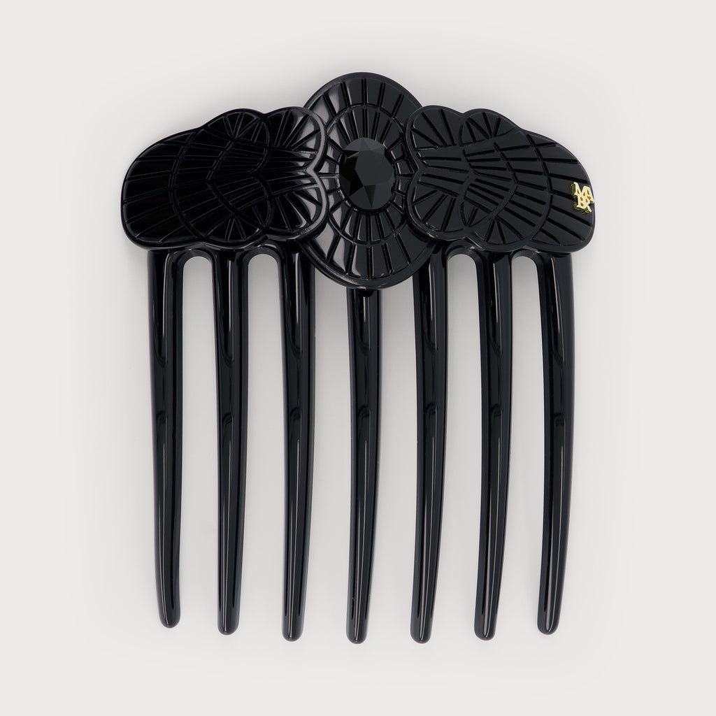 Peigne à cheveux motif lace confectionné par des artisans français luxe couleur noir