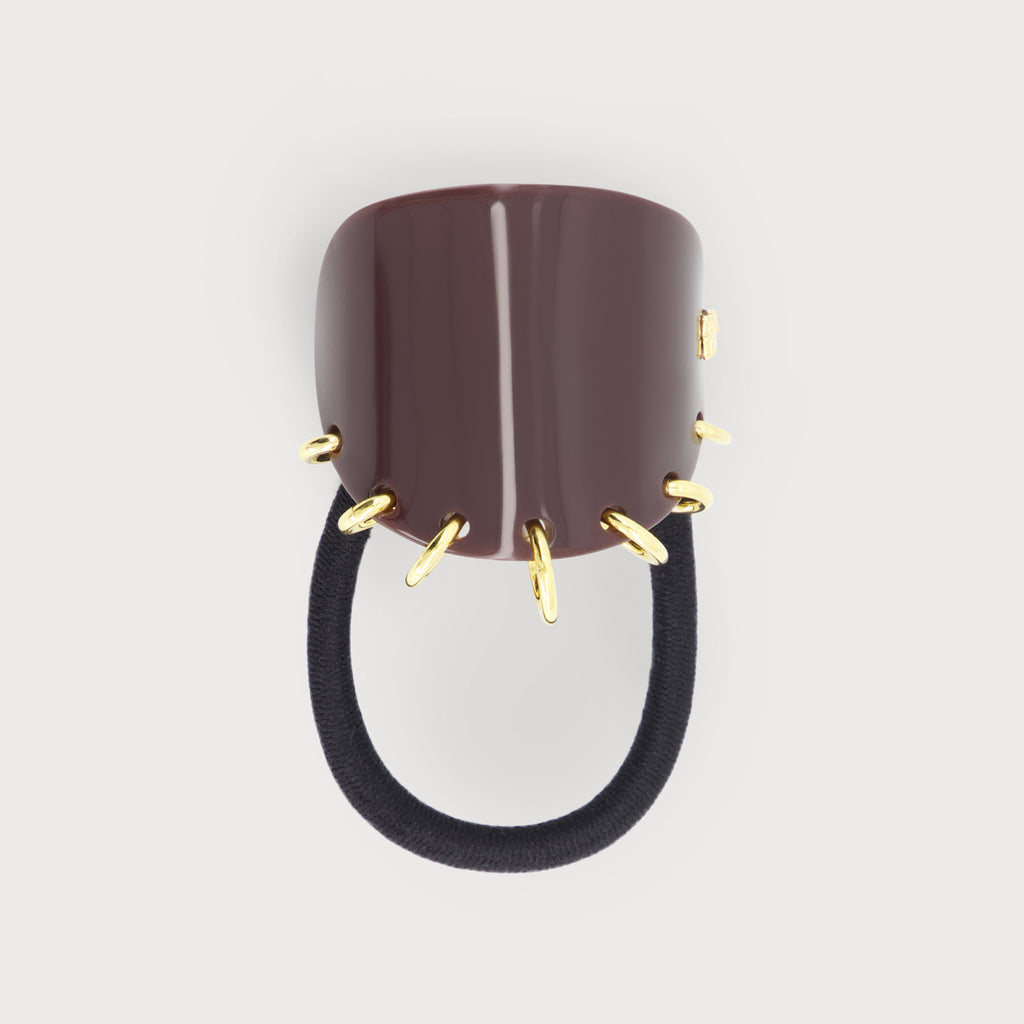 piercing élastique cheveux accessoire luxe bordeaux