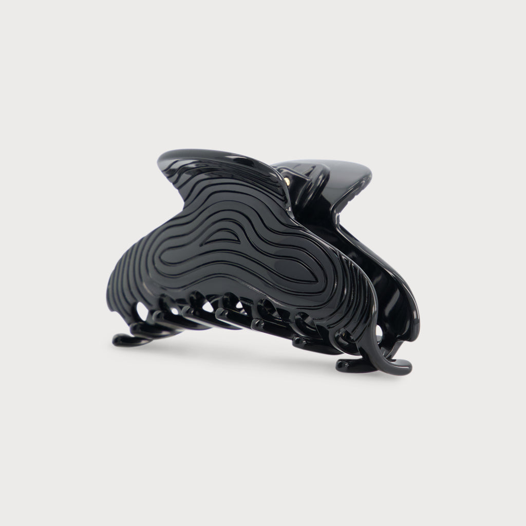 pince à cheveux wave dorée noir de profil accessoire cheveux luxe mauliébris