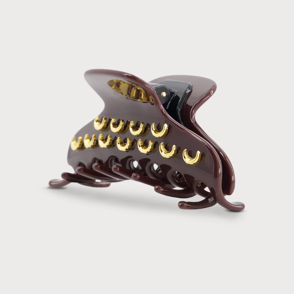 pince clair de lune accessoire cheveux luxe M bordeaux profil