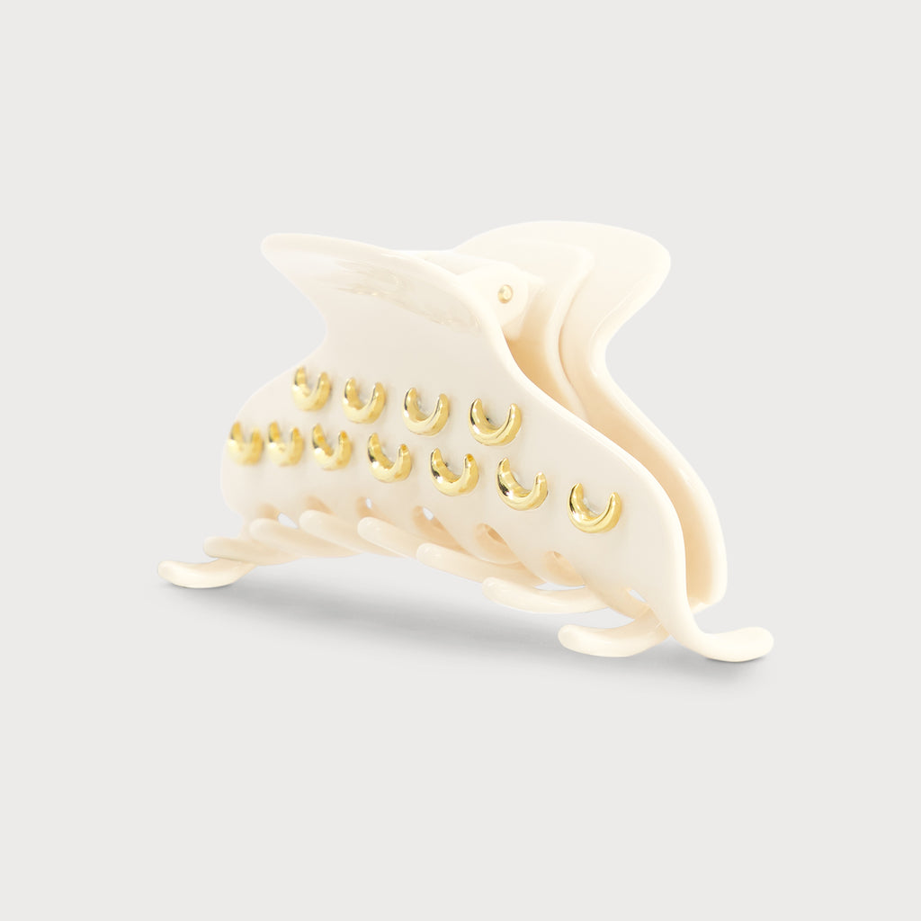 pince clair de lune accessoire cheveux luxe M ivoire profil